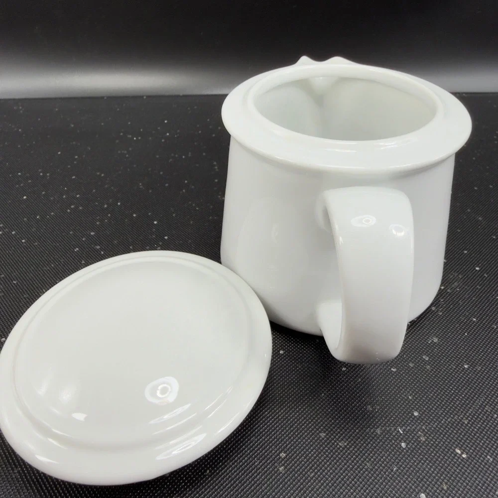 Dansk International Designs White‎ Ceramic Creamer Pitcher with Lid Thailand VTG